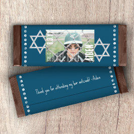Flyer Bar azul Mitzvah Presupuesto Candy Bar Wrapper con