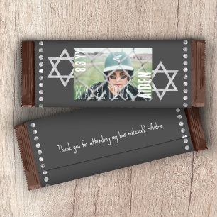 Flyer Bar gris Mitzvah Presupuesto Candy Bar Wrapper con
