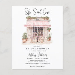 Flyer Barato dijo Oui Paris Theme Cafe Bridal Shower