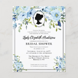 Flyer Barato Dusty Blue Floral Regency Era Bridal Shower