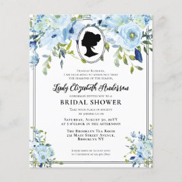 Flyer Barato Dusty Blue Florals Bridgerton Bridal Shower