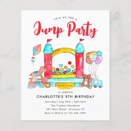 Flyer Barato FIESTA de JUMP Rebote Casa Trampoline Cumpl