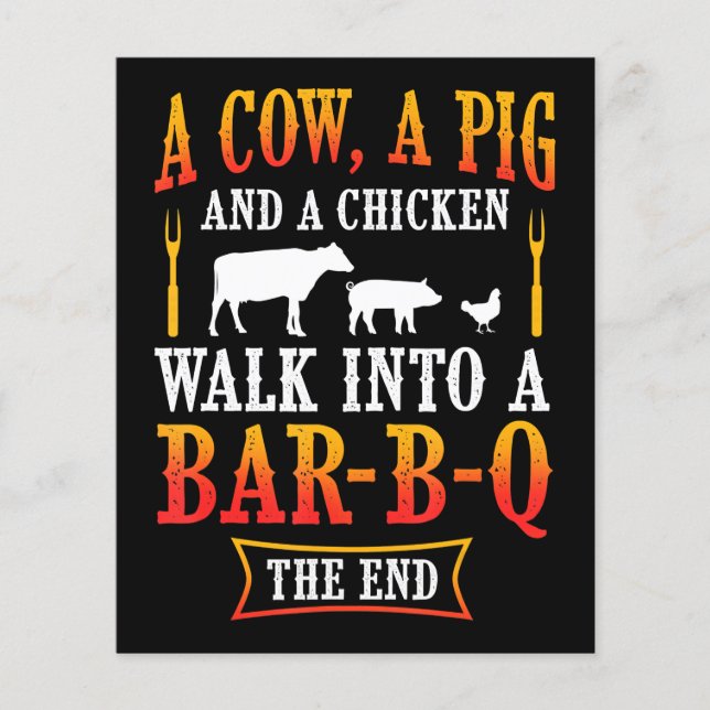 Flyer Barbacoa | Barbacoa Bbq Chiste Regalo Grill Master (Frente)