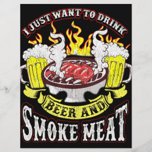 Flyer Barbacoa   BBQ Grilling Cerveza Humo Carne Gracios