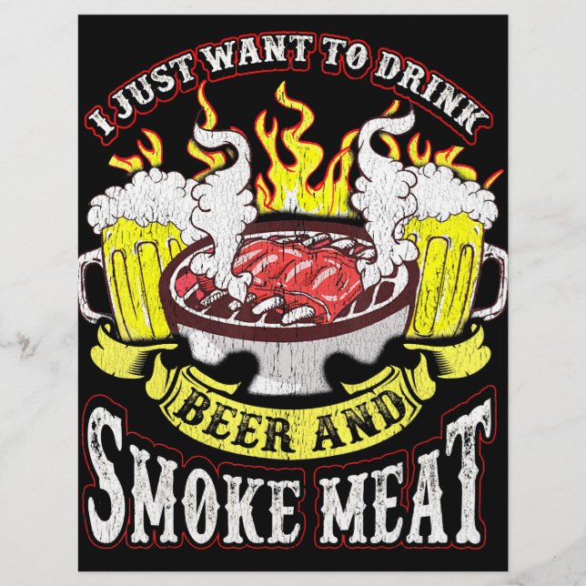 Flyer Barbacoa | BBQ Grilling Cerveza Humo Carne Gracios (Frente)