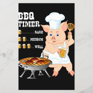 Flyer Barbacoa   BBQ Timer Pig Grill Barbecue Beer Lover