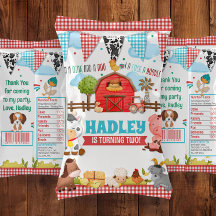Barnyard Bash Birthday Party Chip Bag Wraper