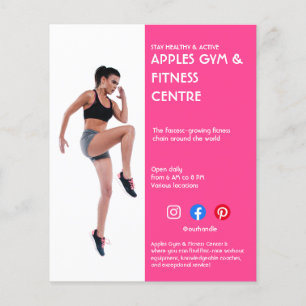 Flyer barra lateral rosa caliente Foto gimnasio entrenad