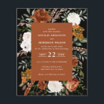 Flyer Barracotta de presupuesto floral rústico elegante<br><div class="desc">Invitación a una boda floral a acuarela rústica y económica. Con hermosos detalles naturales,  terracota,  pampas de pasto de pampas color rosa,  negro y verde salvia eucalipto acuarela. Esta moderna invitación a la boda le permitirá fijar el estilo de su gran día.</div>