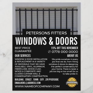 Flyer Barras y Shutters, Ventana y Puerta Fitter Company