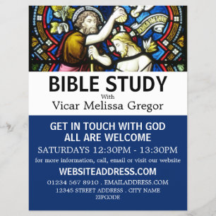 Flyer Bautismo de Jesús, anuncio de clase de la Biblia C