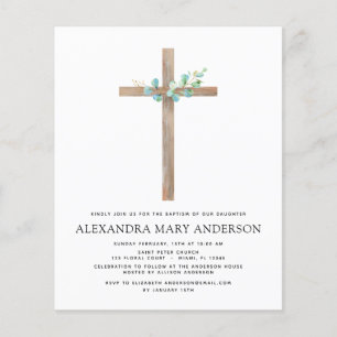 Flyer Bautizo de presupuesto Verde Salvia Eucalipto