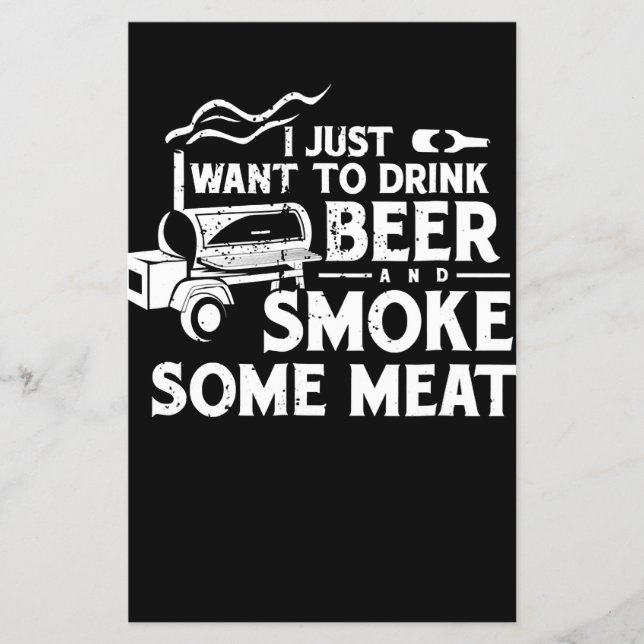 Flyer BBQ Fumar Pitmaster Regalo Bebe Cerveza Humo Carne (Frente)
