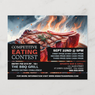 Flyer BBQ Steak - Concurso de Comida Competitiva/Rápida