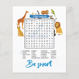 Flyer Be Smart – Wild Animals Word Search