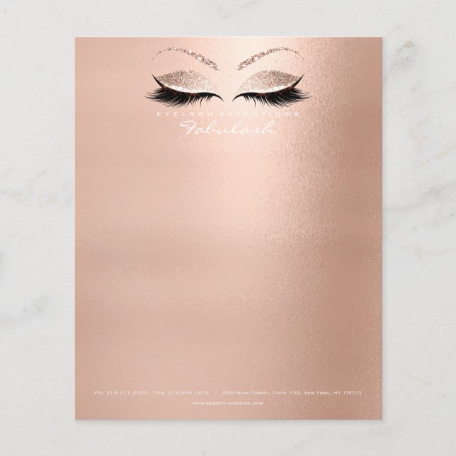 Flyer Beauty Eyes Lashes Makeup Elegante Rubor Pink (Frente)