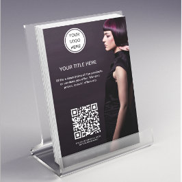 Flyer Beauty Salon Hair Stylist l Business Logo Código Q