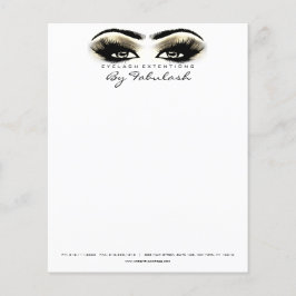 Flyer Beauty Studio Encendido Elegante Ojo Dorado Blanco