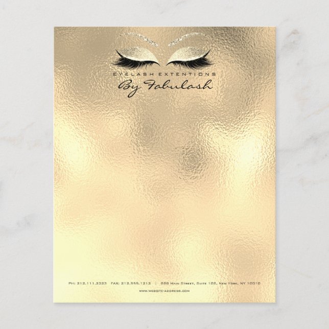 Flyer Beauty Studio Lashes maquillaje Champaigne estilis (Frente)