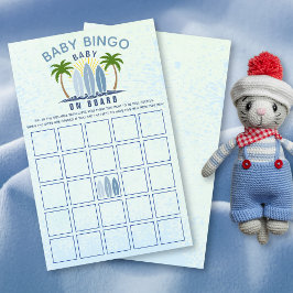 Flyer Bebé a bordo niño azul ducha bebé juego de bingo