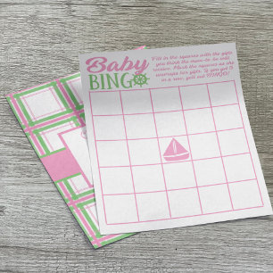 Flyer Bebé Bingo Chica Nautical Juego de ducha