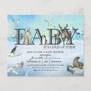 Flyer Bebé de Animal Ártico Está Frío Afuera Ducha de In