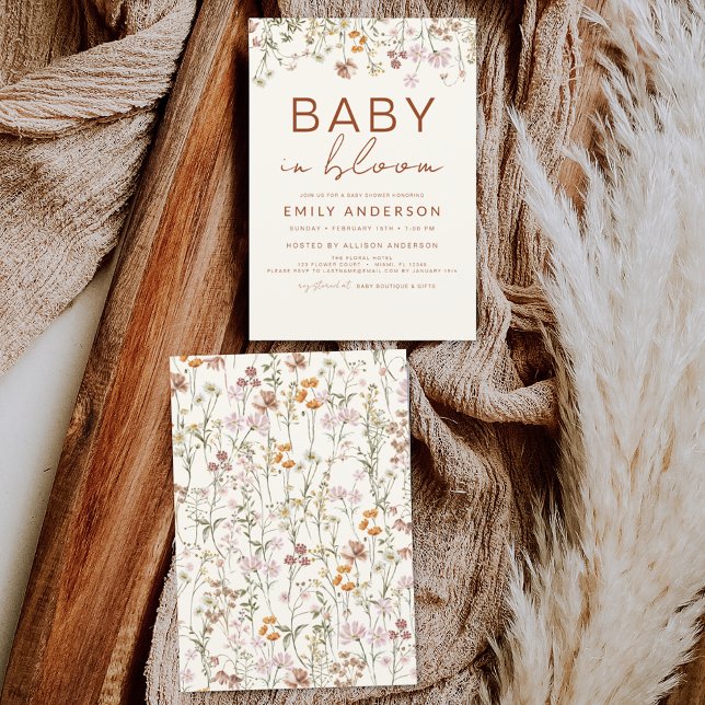 Flyer Bebé de flores silvestres en Bloom Baby Shower Ter (Subido por el creador)