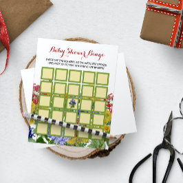Flyer Bebé floral de flores silvestres en juego de bingo