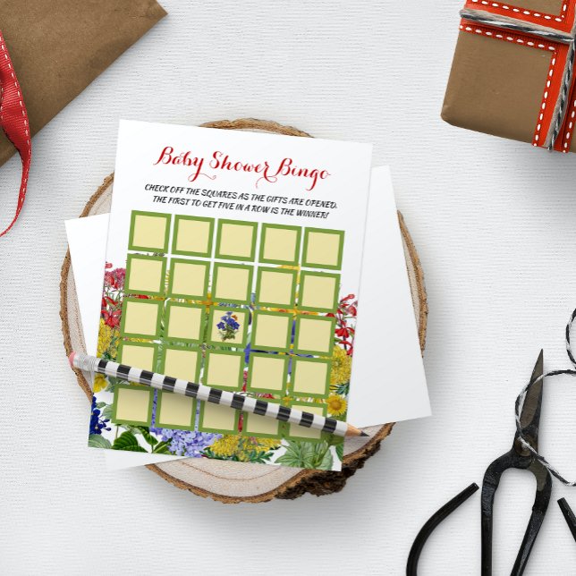 Flyer Bebé floral de flores silvestres en juego de bingo (Subido por el creador)