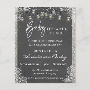 Flyer Bebé, hay Navidades afuera Fiesta Snowflake