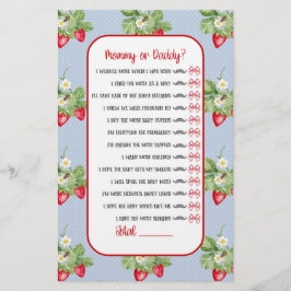 Flyer Bebé para beber fresa acuarelaChica juego de ducha