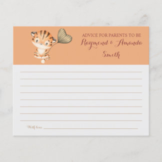 Flyer Bebé Tigre | Tarjeta Baby Shower Consejos para mam