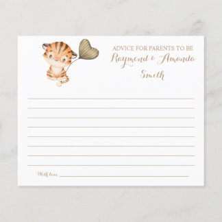 Flyer Bebé Tigre | Tarjeta Baby Shower Consejos para mam