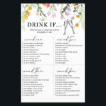 Flyer Bebida del partido Bachelorette Party si Wildflowe<br><div class="desc">¡Mucha diversión con esta bebida si juego! Ideal para soltera,  Fiesta Hen,  duchas de pareja, ...  Encuentra artículos coincidentes y más opciones en mi tienda o contacta conmigo.</div>