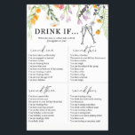 Flyer Bebida del partido Bachelorette Party si Wildflowe<br><div class="desc">¡Mucha diversión con esta bebida si juego! Ideal para soltera,  Fiesta Hen,  duchas de pareja, ...  Encuentra artículos coincidentes y más opciones en mi tienda o contacta conmigo.</div>