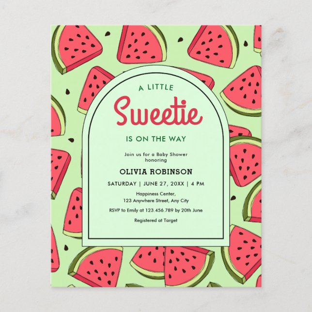 Flyer Bebida sandía dulce de presupuesto Invitación a du (Frente)