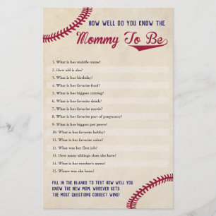 Flyer Béisbol ¿Cuánto conoces a la futura mamá
