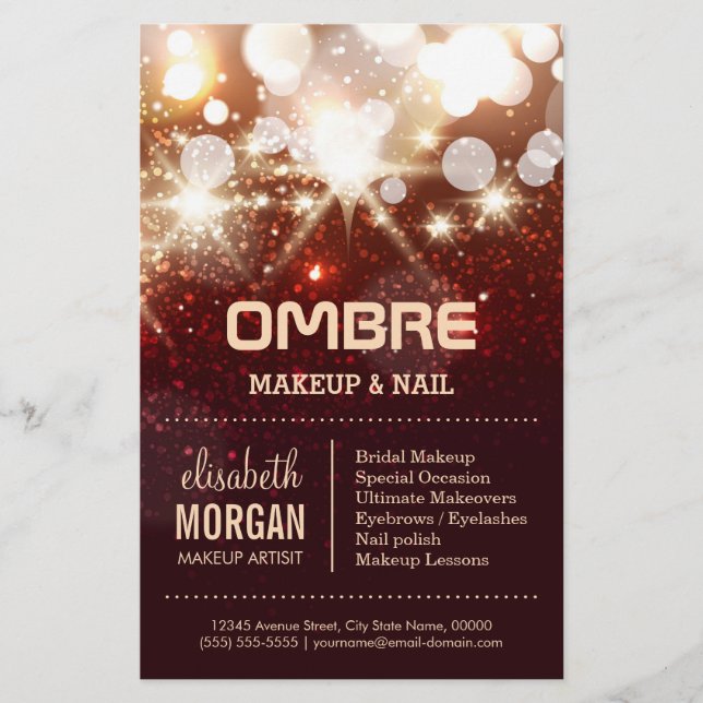 Flyer Belleza de glamour - Parkles de Purpurina de oro c (Frente)