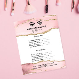 Flyer Belleza de maquillaje azotes salón Rubor Girly ros