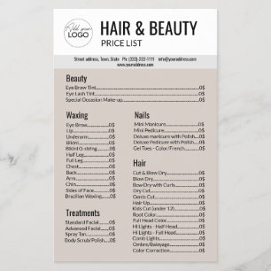 Flyer Belleza del pelo Cera del cuerpo Manicura Pedicura