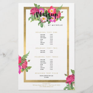 Flyer Belleza Florals maquillaje Artista Blanco