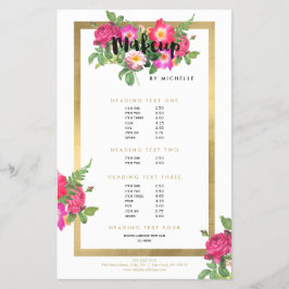 Flyer Belleza Florals maquillaje Artista Blanco