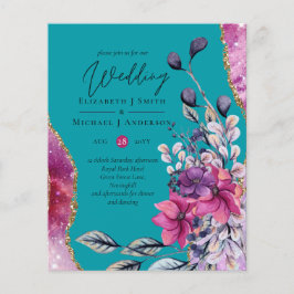 Flyer Bello PRESUPUESTO Boda de Agato Floral Verde azula