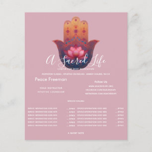 Flyer Bendición del Loto Mano Hamsa