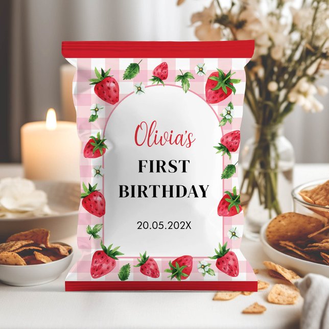 Flyer Berry Sweet First Birday Chip Bag Wrapper (Subido por el creador)