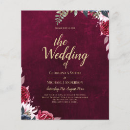 Flyer Berry Wine Floral Boda