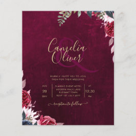 Flyer Berry Wine Floral Boda