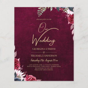 Flyer Berry Wine Floral Boda