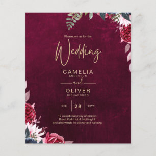 Flyer Berry Wine Floral Boda