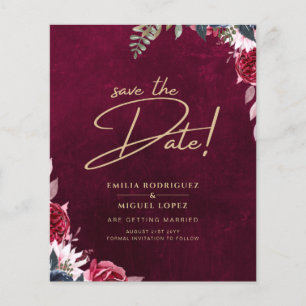 Flyer Berry Wine Floral Boda